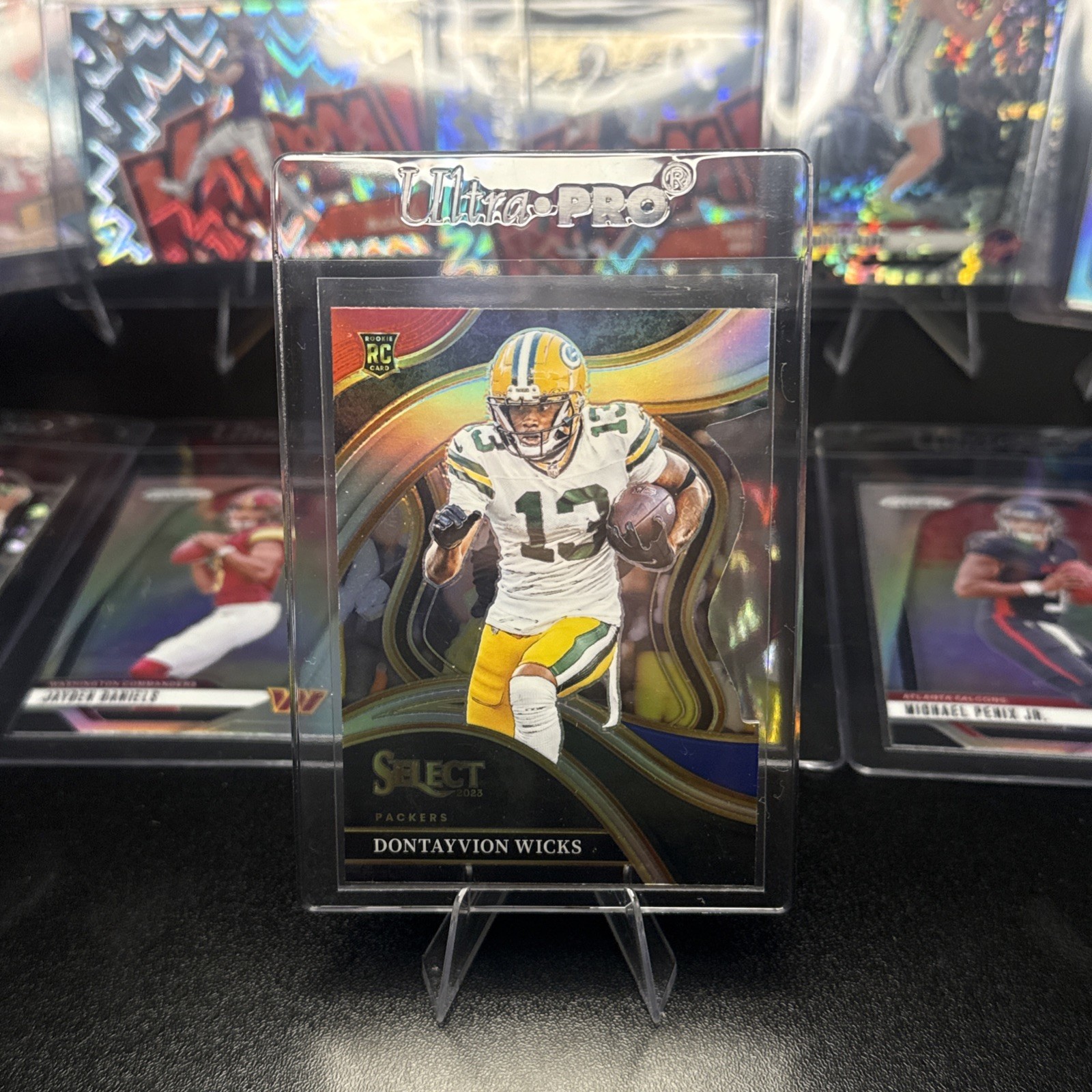 2023 Panini Select - Club Level Dontayvion Wicks #271 Red & Blue Prizm Die-Cut