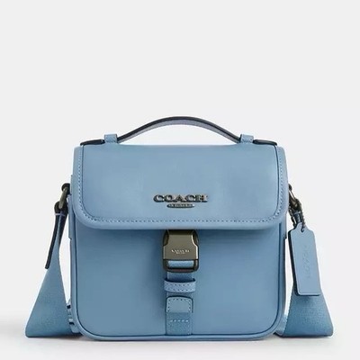 NWT COACH Racer Crossbody Bag CBH56 Black Antique Nickel/Pool