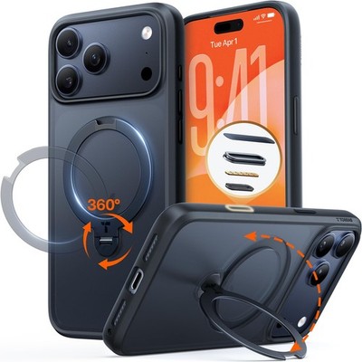 TORRAS 360 Magnetic Stand Case for iPhone 17 Pro Max Black