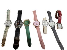 7 pc watch lot and bands 4 marked japan for parts or repair