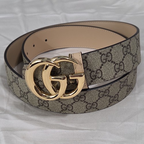 Authentic Gucci Reversible Pink Monogram Belt, Women Size 32-34 IT 95CM