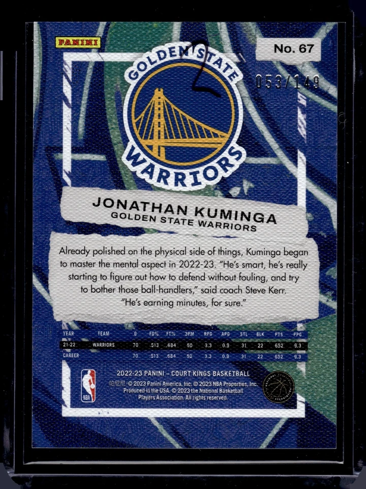 2022-23 Panini Court Kings #67 Jonathan Kuminga Ruby #/149 - Image 2 of 2