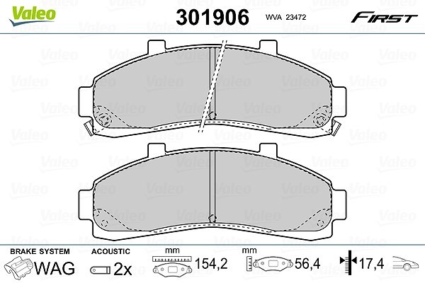 Valeo Bremsbelagsatz, Scheibenbremse Vorderachse U.A. FüR Ford Usa, Mazda-image