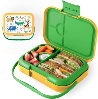 BOZ Bento & Box für Kinder - Auslaufsicherer Brotbehälter mit 4 Fächern