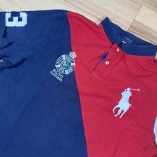 Polo Ralph Lauren Shirt Mens XL Classic Rugby Navy Blue Yacht Club 1967 3 Flag