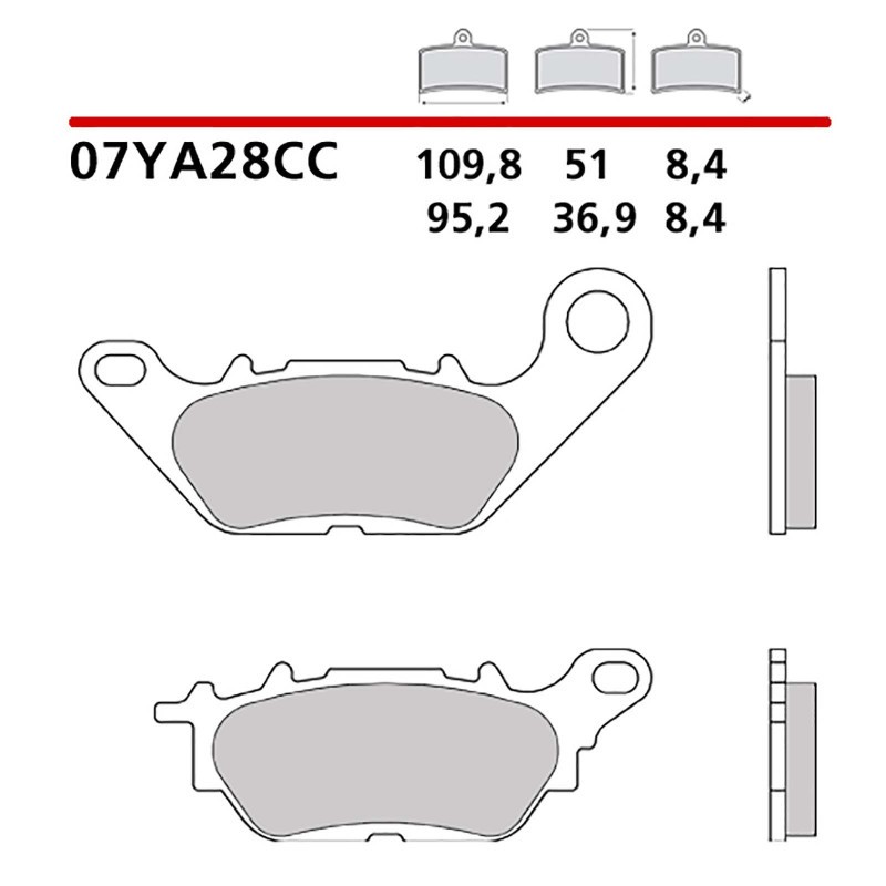 BREMBO KIT PASTIGLIE FRENO ANT. MONTA SU YAMAHA YS 125 17-21-07YA28CC
