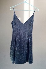 NWT Fashion Nova “Into You” Black Sequin Mini Dress w/Pockets (Size Small)