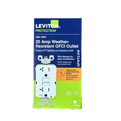 Leviton R92-GFWT2-KW 20 Amp White SmartlockPro Self-Test GFCI - 078477709245