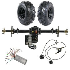 34" Go Kart Rear Axle Kit 48V 1000W Differential Motor Brake 6" Wheels Golf Cart