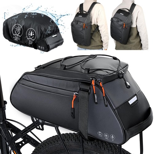 Bike Rack Bag Waterproof - 10L Large Capacity Bike Trunk Bag, Reflective Bicy...