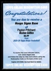2025-26 Topps NBA Hoops SIGNS Payton Pritchard Celtics #HS-PP Auto
