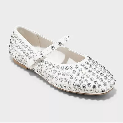 NEW Issa Rhinestone Mary Jane Ballet Flats sz 7.5 A New Day
