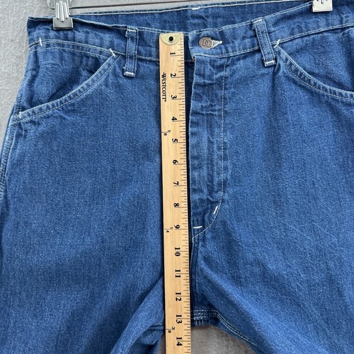 Pantalones de mezclilla vintage Dee Cee para hombre 32 azules de carpintero calce relajado años 70 medida 31x27 - Imagen 8 de 9