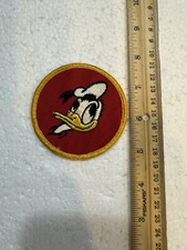 Vintage Disney Donald Duck Patch Embroidered Red Gold Head Face 3  Round Sew On