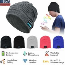 Bluetooth Music Wireless Warm Beanie Hat Smart Cap Headphone Headset Speaker Mic