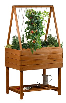 dobar Hochbeet Magic Kubu inkl. Rankhilfe, Pflanzvlies 78 x 58 x 14