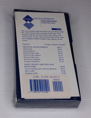 Child Development Lecture Starter Videoclips (VHS, 1998) - New - Sealed - Imagen 2 de 2