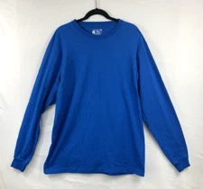 Carhartt K231 HD3 Loose Fit Blue Cotton Blend Long Sleeve Shirt Mens L Tall