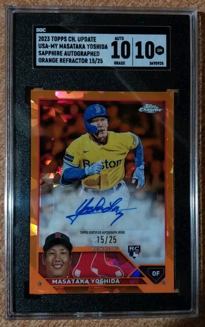 2023 Topps Chrome Update Masataka Yoshida Rookie Auto Orange Sapphire /25 RC