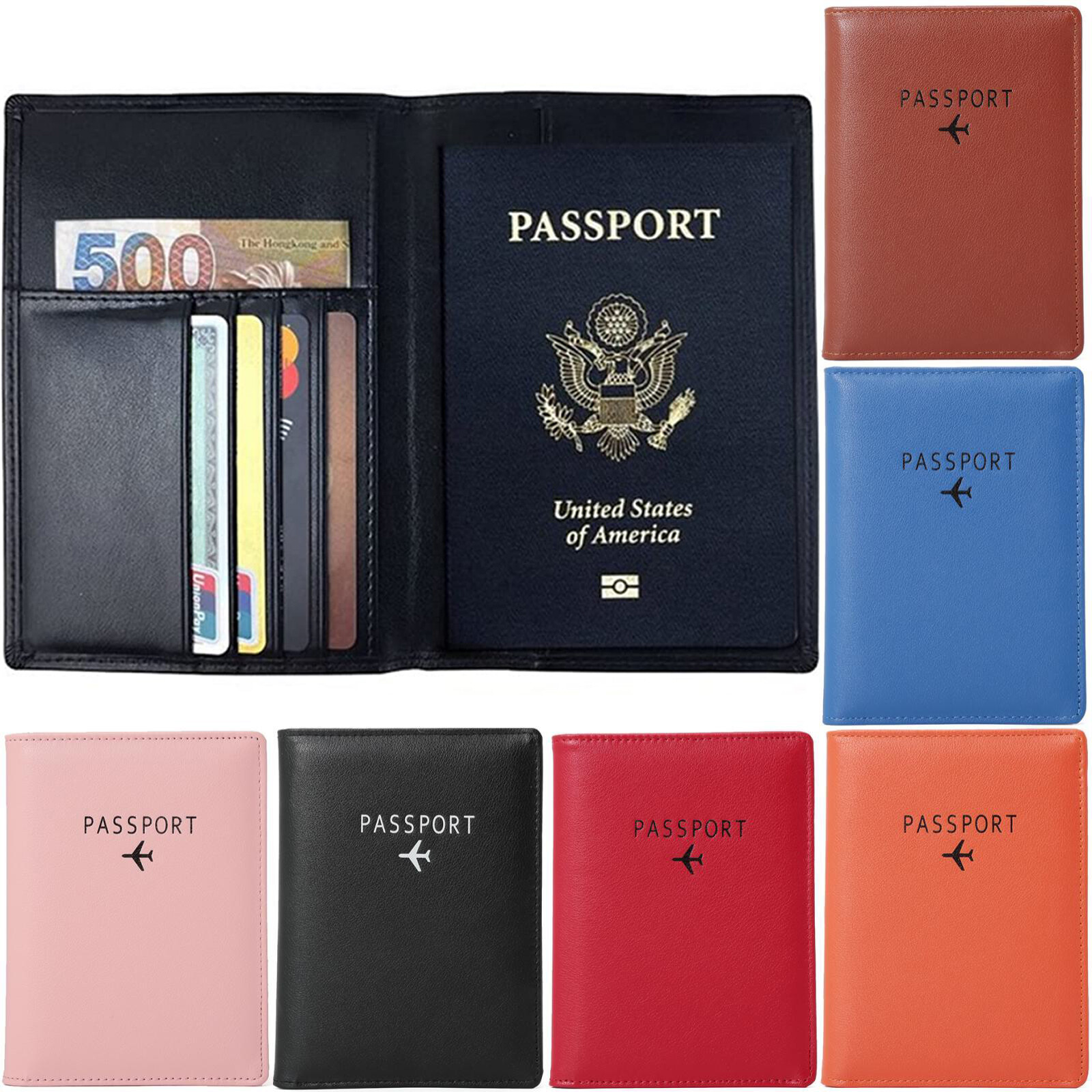 RFID-Blocking Leather Passport Holder for Safe Travel with Card Slots  -image