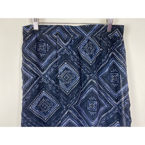 Maurices Womens Straight Skirt Blue Ombre Pattern Long Maxi Side Slit M New - Picture 2 of 12