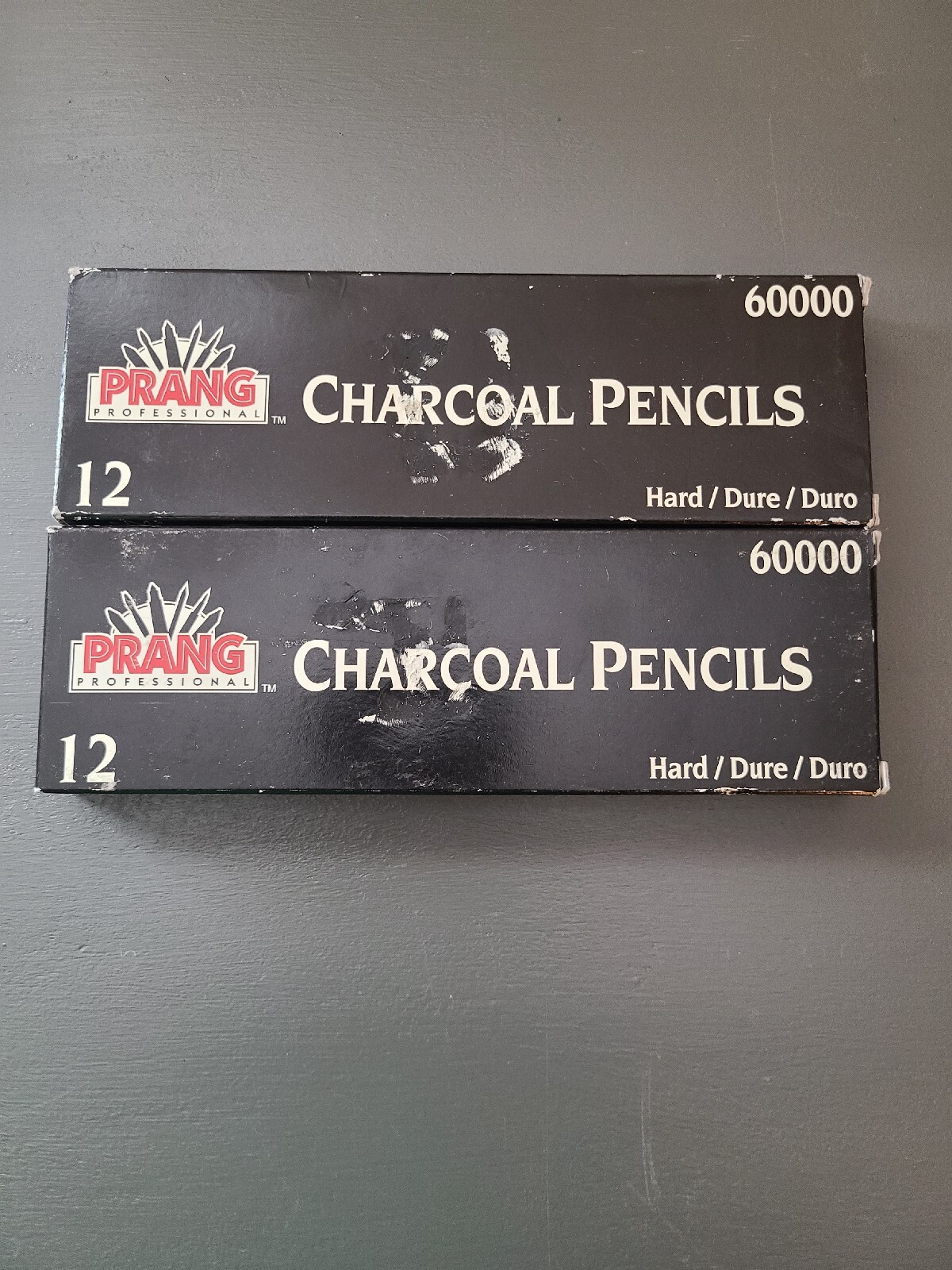 Prang 60000 Hard Charcoal Pencils 12 Count Lot of 2 Boxes 24 Total New Old Stock-image