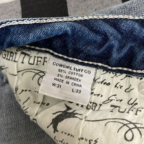 Jeans bootcut Cowgirl Tuff Sparkle II 31x33 elasticizzati paillettes bling effetto invecchiato - Foto 8 di 13