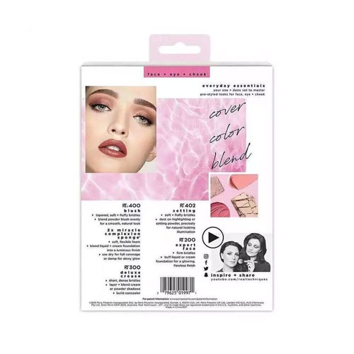 Real Techniques Set di Pennelli per Trucco Everyday Essentials - Kit Spugna per Trucco - Foto 10 di 10