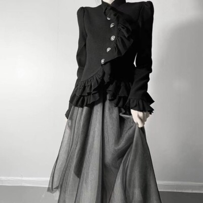 Japan Ruffle Jacket Japanese style women long-sleeved ruffled coat top jacket casual Autumn ...