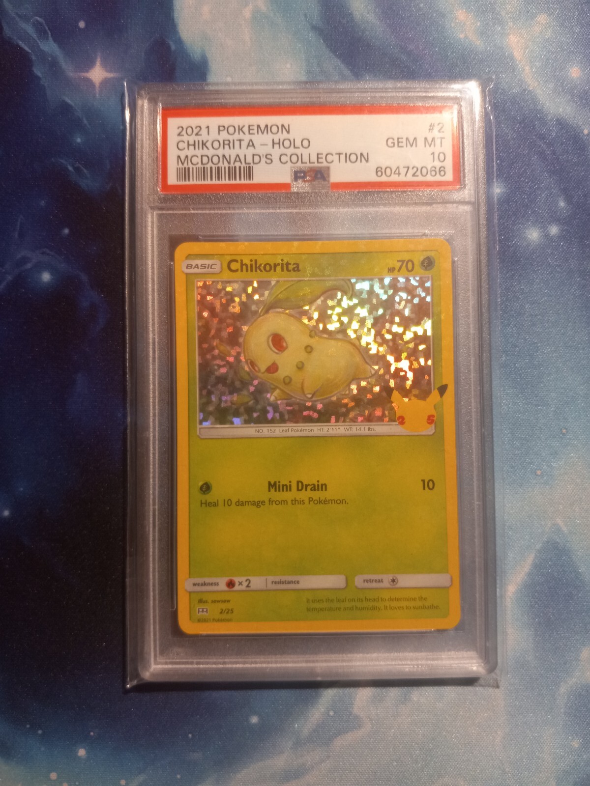 Pokemon 2021 McDonald's Collection Chikorita Holo 2/25 PSA 10 GEM MINT