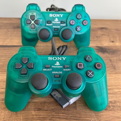 Offizieller Sony PlayStation 1 PS2 DualShock Emerald Green Controller SCPH 1200 - Bild 1 von 10