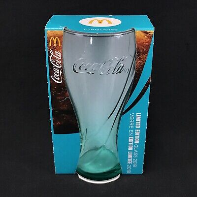 McDonald's 2018 Turquoise Coca-Cola Coke Glass Exclusive McDonald's 2018 Turquoise Coca-Cola Coke Glass Exclusive