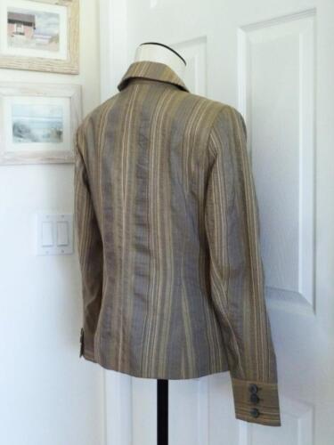 Chaqueta Blazer J JILL Gris Dorado Taupe Multi Texturado Rayas Talla 10 S M Nueva con Etiquetas $168 - Imagen 9 de 14