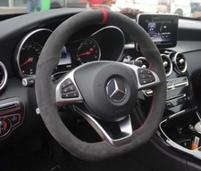 Mercedes GLE W167 GLC GLA Wildleder rot gestreift Performance Lenkradabdeckung
