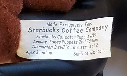 Starbucks Looney Tunes Plush Finger Puppets w/Tags, Pepe Le Pew & TAZ - Picture 5 of 12
