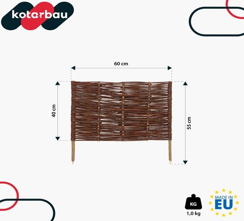 KOTARBAU® Beetbegrenzung Weidenzaun Beeteinfassung Beet Beetumrandung Rasenkante - Bild 28 von 33