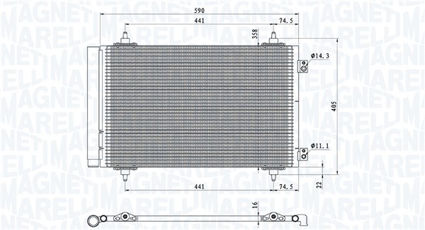 MAGNETI MARELLI 350203710000 Condenser, air conditioning for CITROËN,FIAT,LANCIA