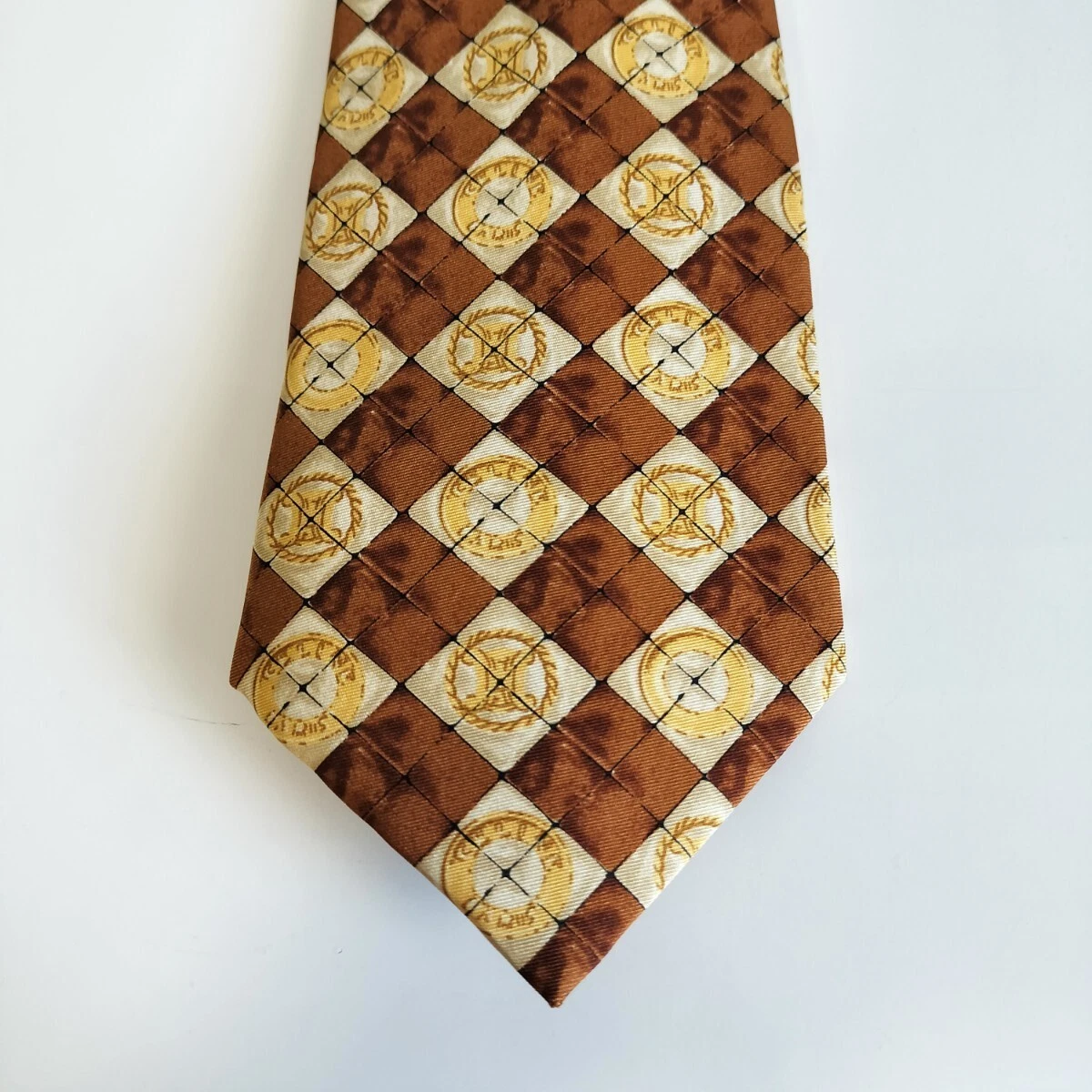 CELINE cravatta uomo seta originale usata cravatta abito classico lusso multicolore A127