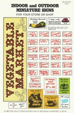 Dollhouse Miniature Vegetable Market Sign Set Lots of Variety Over 25 Signs S105