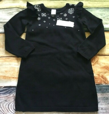 Gymboree 5T 4T Holiday Christmas Snowflake Silver Sweater Dress NWT ...
