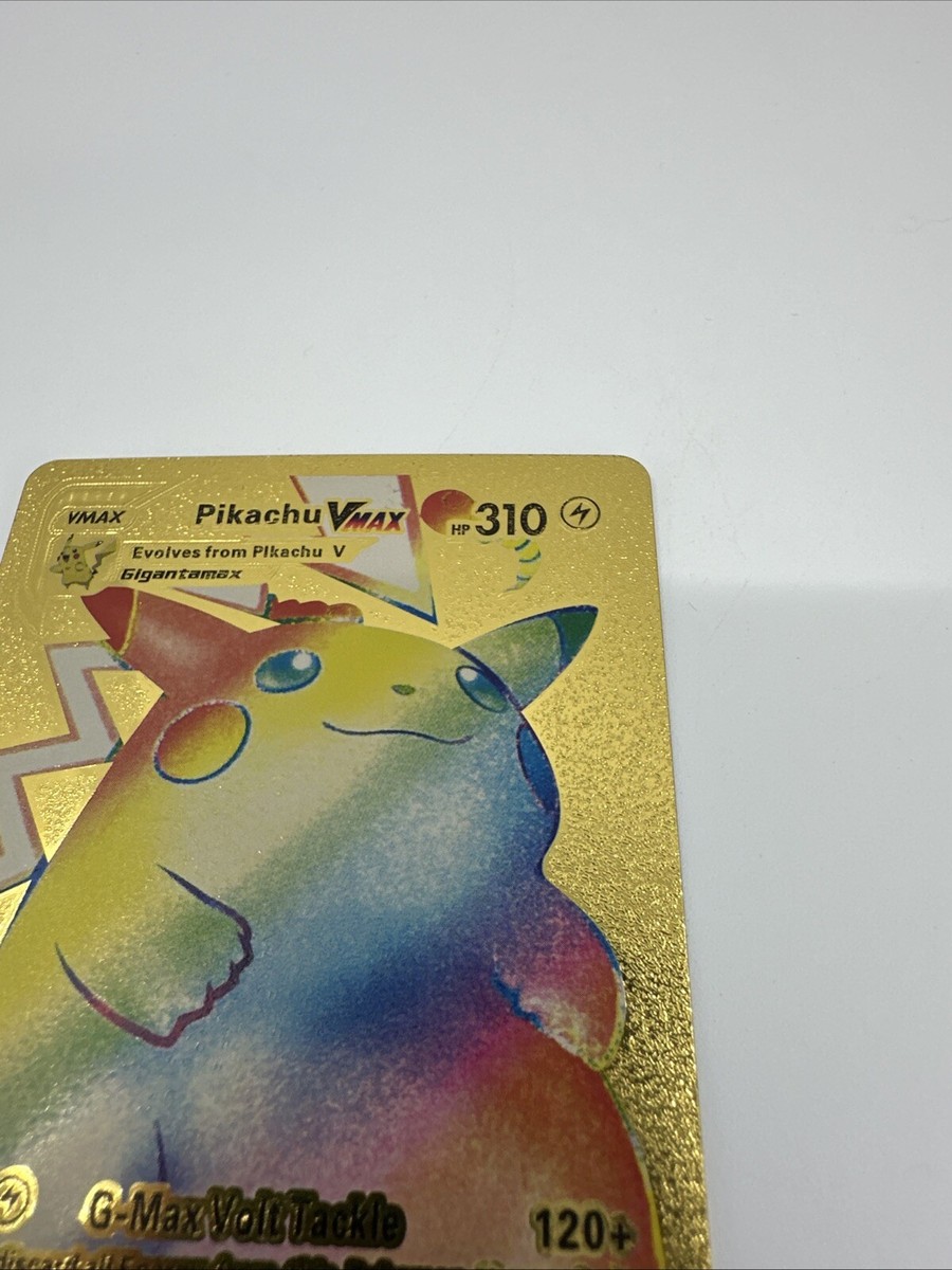 Pikachu VMAX Gold Foil Textured Rainbow Edition Display Card