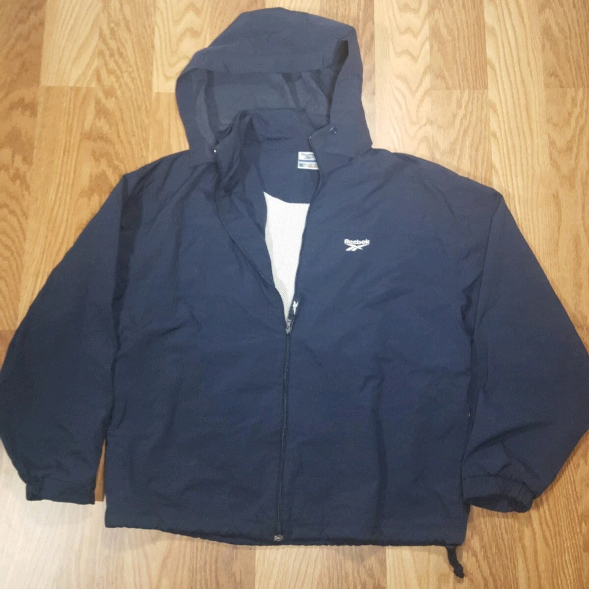 Reebok Men's Lightweight Windbreaker Jacket Full-Zip-- Navy Blue Size Large GUC!