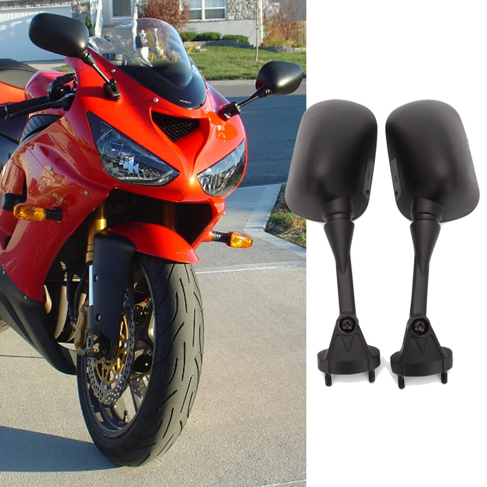 Black Motorcycle Rearview Side Mirrors For Kawasaki NINJA
