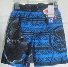NWT Marvel Avengers Black Panther boys swim suit trunks UPF 50 protection size 4