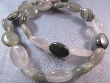 Moss Agate Oval Beads 25pcs