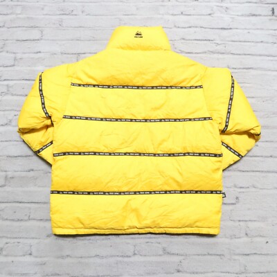 Vintage 90s First Down Logo Puffer Jacket Mens Size M Yellow Rap