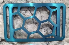 GRIP6 BELT BUCKLE - TITANIUM HONEYCOMB in BLUE - WOMEN / MEN - 1.5 INCH WIDE