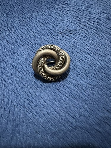 Vtg Handcrafted Sterling Silver 925 Round Swirled Brooch, 24mm