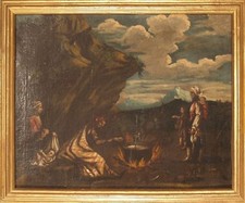 DIPINTO ORIGINALE OLIO TELA 1700 GITANI