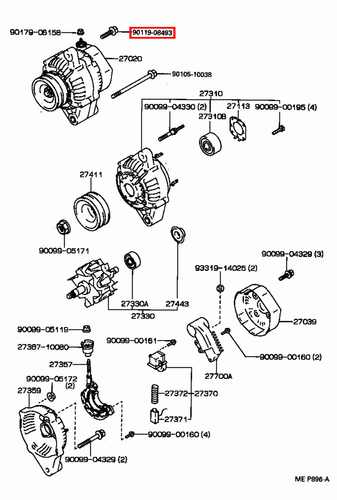 Genuine Toyota Coaster HZB36 HZB31 HZB30 1HZ 4.2 Diesel Alternator Bolt - Picture 6 of 10